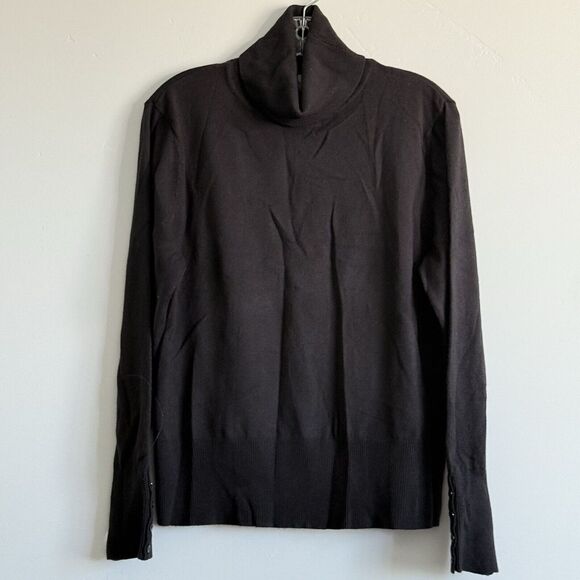 JM Collection Women Turtleneck‎ Gray Sweater Warm Layer Catalina Cloth Sz L - Picture 1 of 8